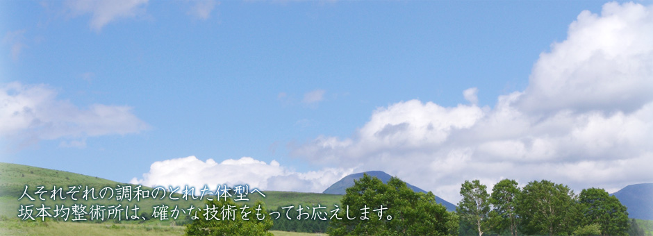 人それぞれの調和のとれた体型へ坂本均整術所は、確かな技術をもってお応えします。